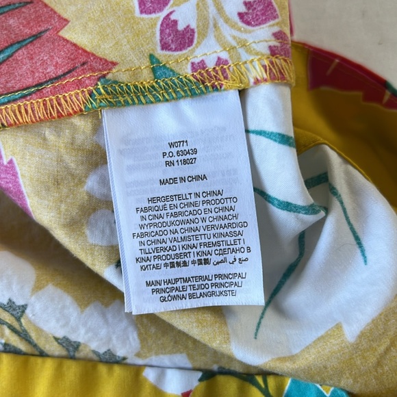 Boden Andrea Frill Sleeve Maxi/Midi Dress Yellow Pink Floral Fit Flare US 12R - Picture 10 of 12